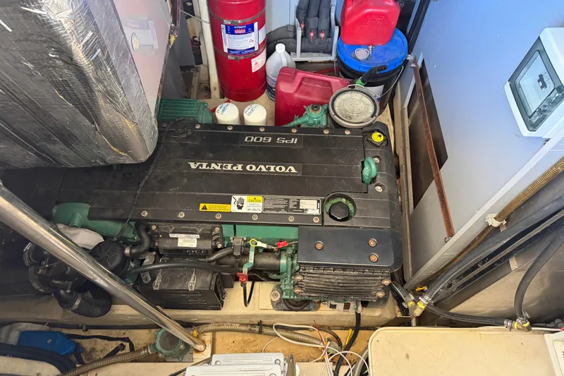  Yacht Photos Pics Engine room of 2016 Cranchi Eco Trawler 53 with Volvo Penta IPS 600 engine.