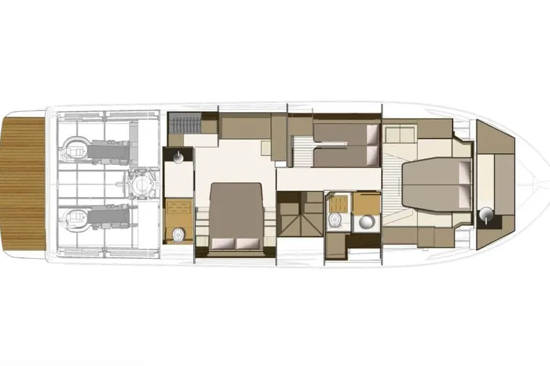  Yacht Photos Pics 2016 Cranchi Eco Trawler 53 Long Distance interior layout, featuring cabins and engine room.