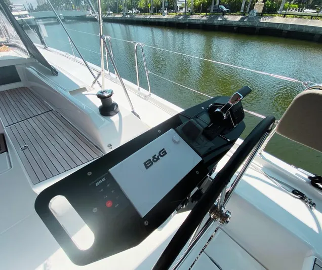 Dufour 530 In Annapolis Yacht Photos Pics Cockpit of 2024 Dufour 530 sailboat with B&G navigation system.