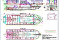 Blueprint of Custom C.P.N Pelikan boat, 2024 model, showing detailed design and specifications.