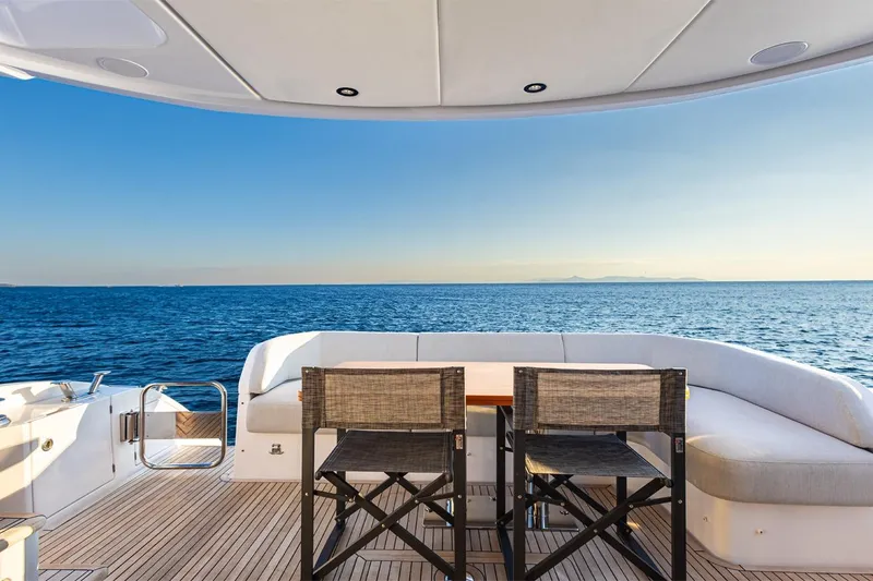 Mask Yacht Photos Pics Luxury Azimut 53 yacht deck with ocean view, 2023 model.