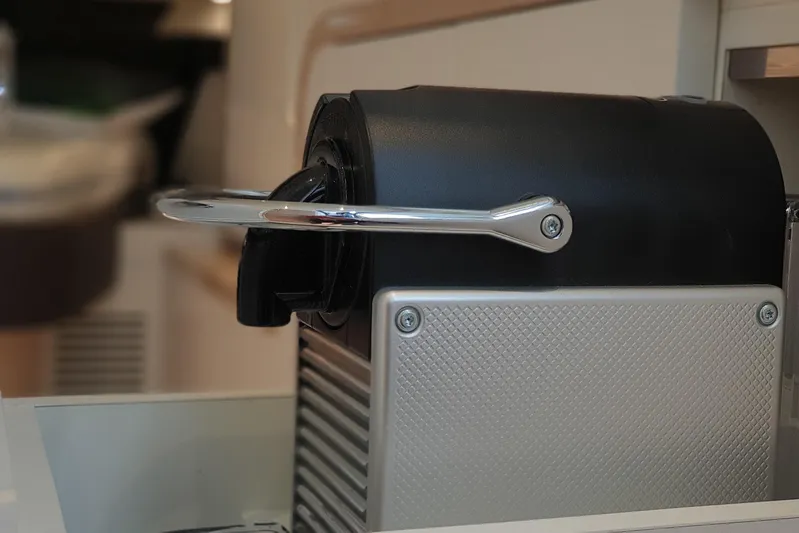  Yacht Photos Pics Modern coffee machine in a Canados Gladiator 493 yacht, 2023 model.