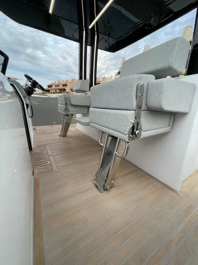  Yacht Photos Pics 2023 MedYacht 42 interior with modern seating and sleek design.