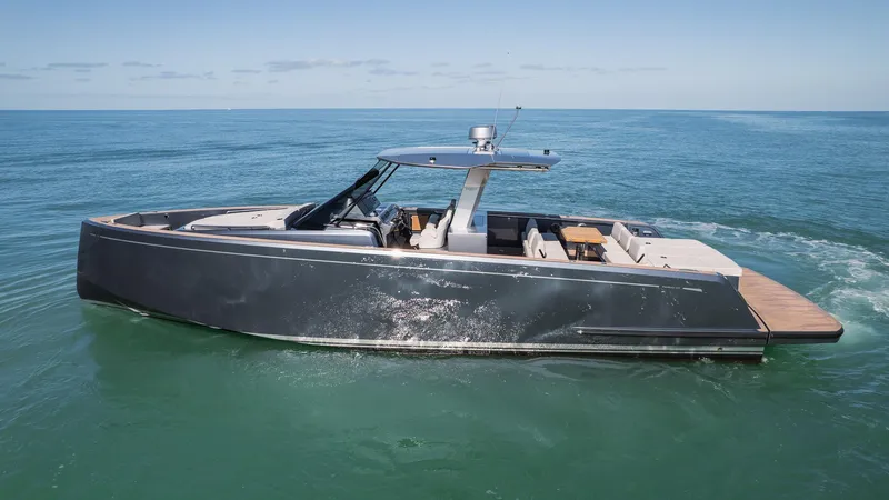  Yacht Photos Pics 2025 Pardo Yachts 43 cruising on calm blue ocean waters.