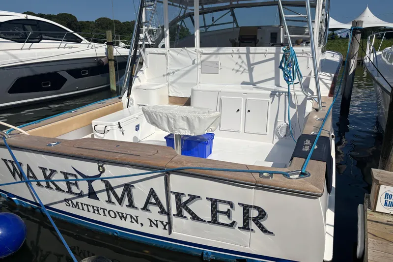  Yacht Photos Pics 1993 Buddy Davis Express Custom Carolina boat docked in Smithtown, NY marina.