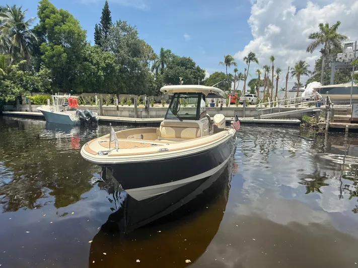  Yacht Photos Pics 2025 Chris-Craft Catalina 28 boat docked in a scenic marina setting.