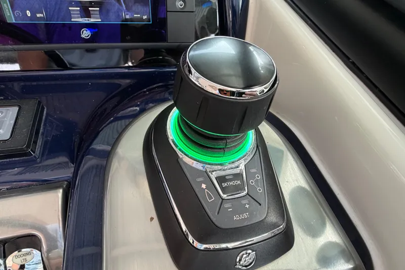  Yacht Photos Pics Joystick control panel on 2017 Formula 350 Crossover Bowrider boat dashboard.