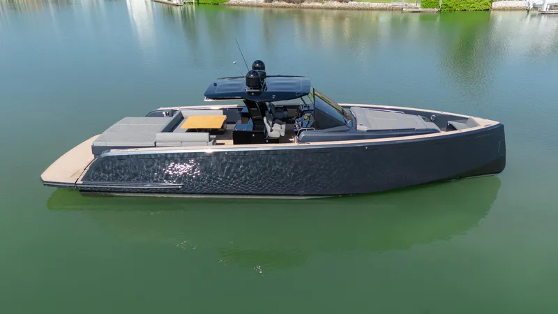  Yacht Photos Pics 2025 Pardo Yachts 50 luxury yacht on calm water, side view.