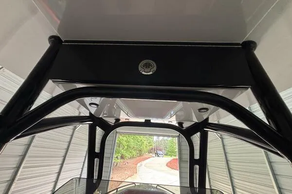  Yacht Photos Pics 2025 Concept 27' Open Deck boat interior with sleek black framework and modern design.