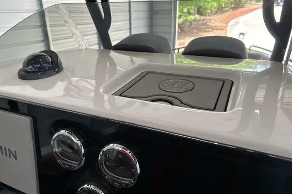  Yacht Photos Pics 2025 Concept 27' Open Deck boat dashboard with gauges and compass.