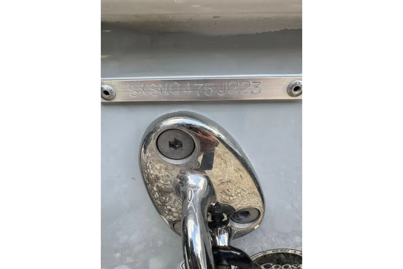  Yacht Photos Pics 2023 Sea Hunt Gamefish 27 Forward Seating boat identification plate and hardware.