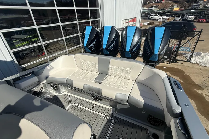  Yacht Photos Pics 2023 Nor-Tech 390 Sport Center Console with quad engines and luxurious seating.