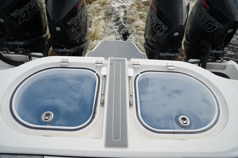 Amazing Grace Yacht Photos Pics 2022 Invincible 46 Catamaran with dual livewells and powerful outboard engines.