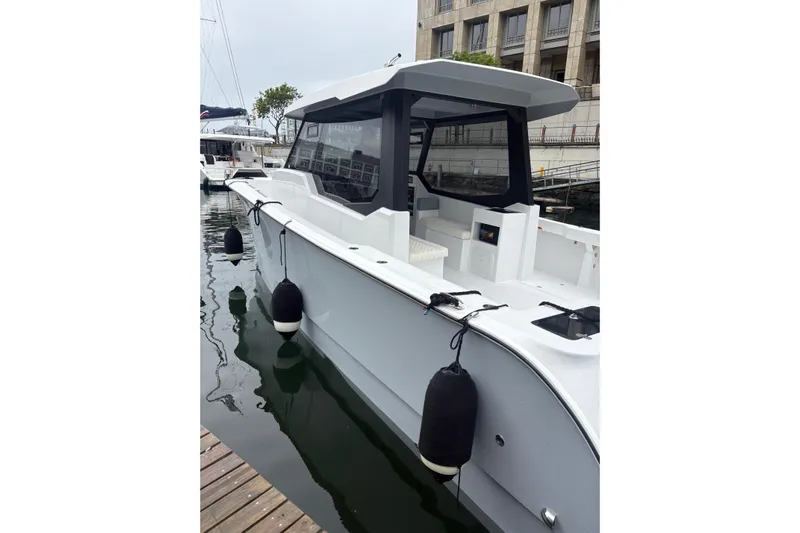 Hammercat 35hh Yacht Photos Pics 2026 Hammer Yachts 35HH docked, showcasing sleek design and modern features.