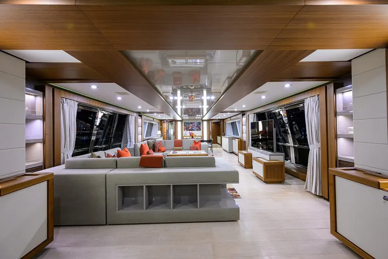 Argento Yacht Photos Pics Custom Ferretti 124 Argento - Salon
