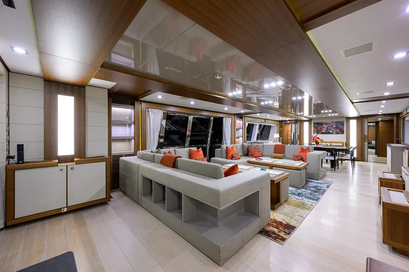Argento Yacht Photos Pics Custom Ferretti 124 Argento - Salon