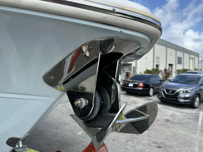  Yacht Photos Pics Close-up of a 2022 Sea Fox 288 Commander boat anchor mechanism.