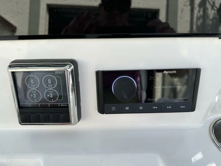  Yacht Photos Pics Control panel of 2022 Sea Fox 288 Commander boat with digital displays.