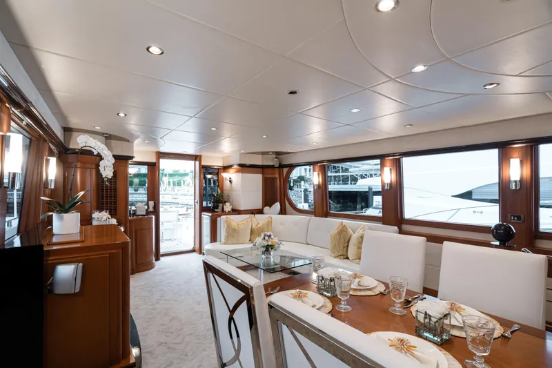 Happiness II Yacht Photos Pics Main Salon Dining Area