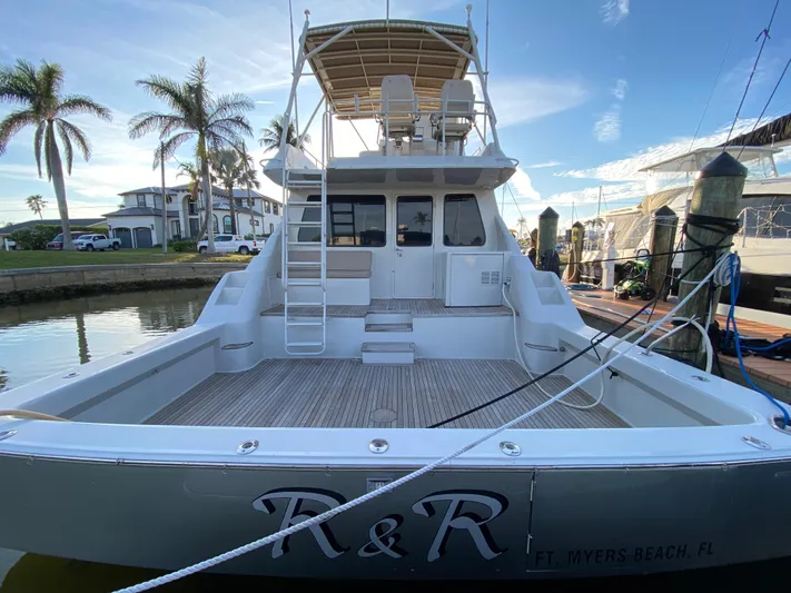  Yacht Photos Pics 1995 Mares 58 Power Catamaran docked at Fort Myers Beach, Florida.