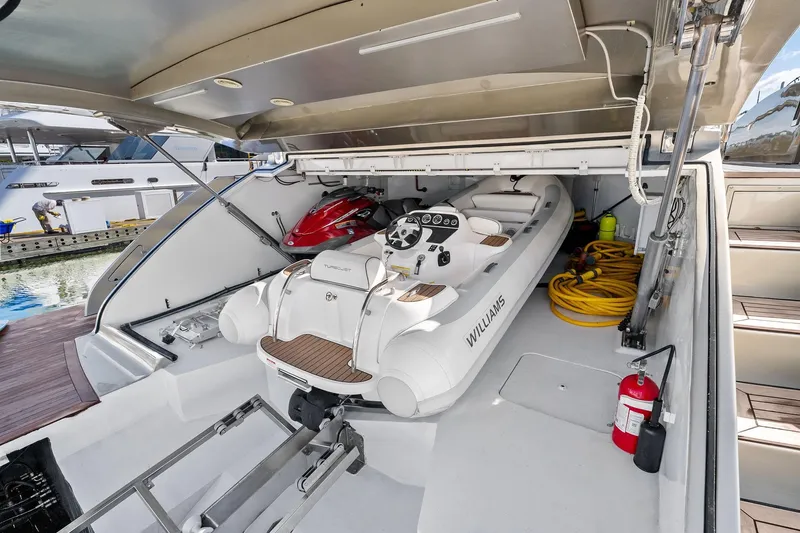 Diamond Yacht Photos Pics AB 116 Motoryacht 2013 with tender and jet ski in stern area.