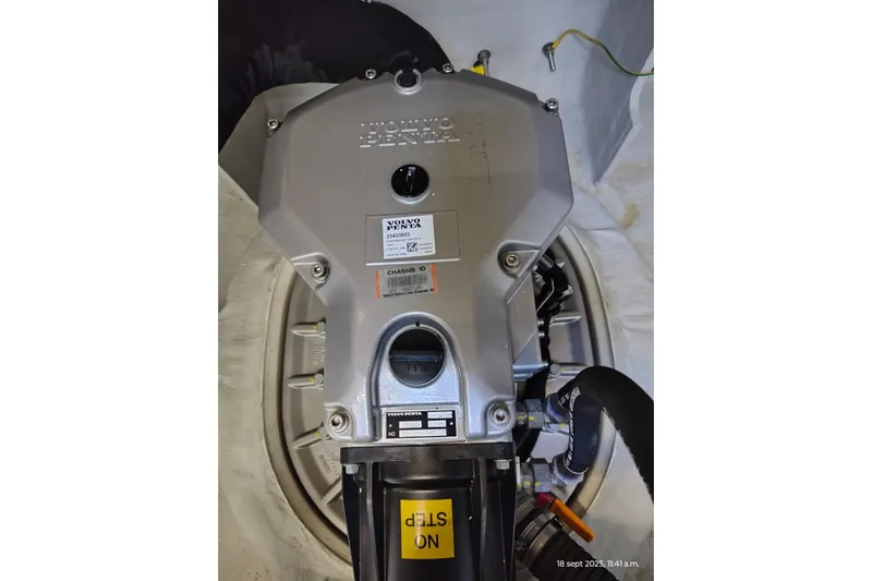 Libert'e Yacht Photos Pics Engine compartment of 2020 Fountaine Pajot MY6 with Volvo Penta components.