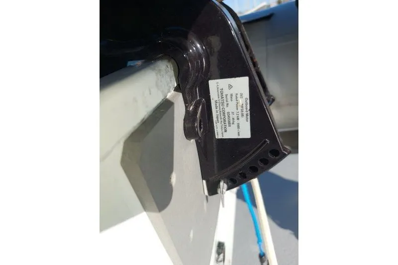 Kallisto Yacht Photos Pics Close-up of a 1982 Kadey-Krogen Krogen 42 Trawler component with a label.