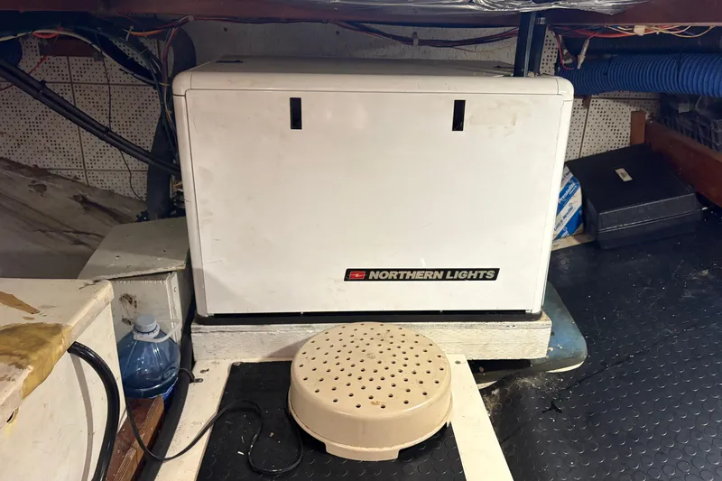 Kallisto Yacht Photos Pics 1982 Kadey-Krogen Pilothouse engine room with Northern Lights generator.