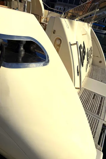 Miss Mazee Yacht Photos Pics 1996 Azimut 54 yacht deck with sleek design and elegant detailing.