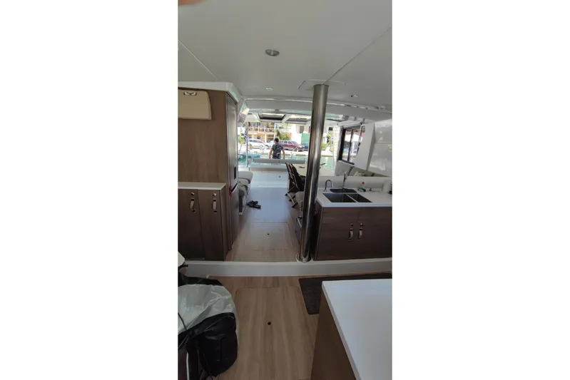  Yacht Photos Pics Interior of 2023 Bali 4.2 yacht, featuring modern kitchen and sleek design.