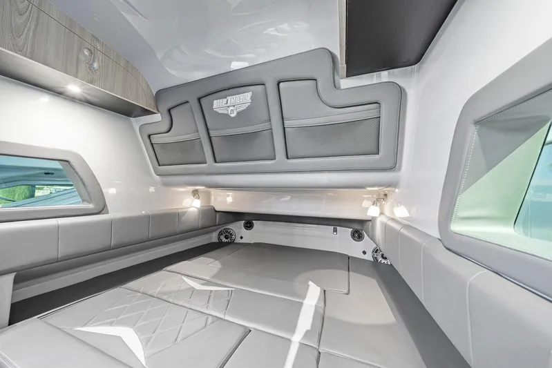  Yacht Photos Pics Luxurious interior of 2026 Deep Impact 499 Sport boat with modern design and comfortable seating.