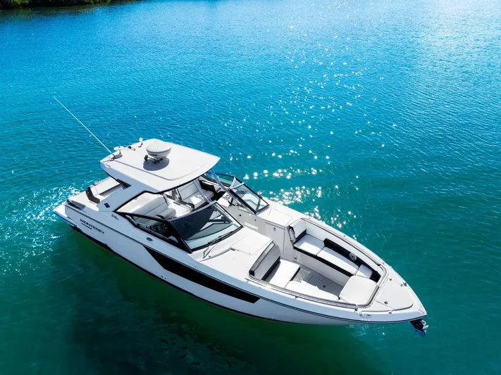  Yacht Photos Pics Monterey 378 Super Express 2017 on blue water.