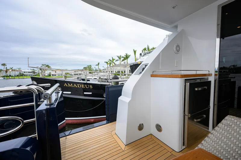Indigo Yacht Photos Pics Coastal Craft Concord 65 yacht deck, featuring sleek design and modern amenities, 2018 model.