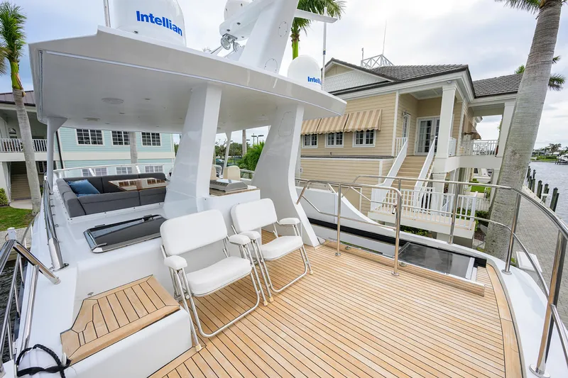 Indigo Yacht Photos Pics Luxurious 2018 Coastal Craft Concord 65 yacht with spacious deck and modern seating.