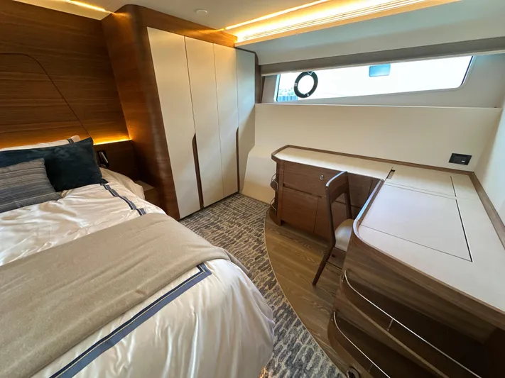  Yacht Photos Pics Luxurious cabin interior of 2023 CL Yachts CLB65 with modern furnishings and elegant design.