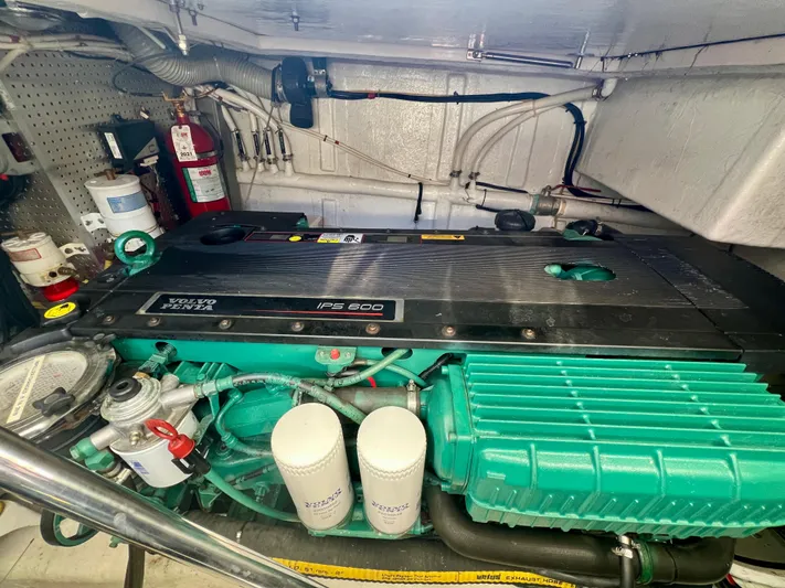  Yacht Photos Pics Engine room of 2008 Island Pilot 435 with Volvo Penta IPS 600 engine.