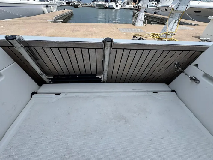 Layover Yacht Photos Pics Jeanneau Sun Odyssey 389, 2018 model, yacht deck view at marina.