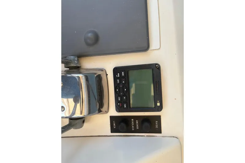 My Love Yacht Photos Pics Control panel of a 1993 Ocean Yachts 44 Aft Cabin with navigation display.