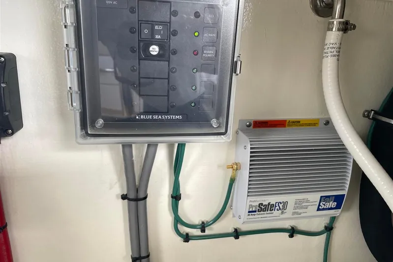 O-m-g Yacht Photos Pics Electrical panel and ProSafe FS30 galvanic isolator in 2023 MJM 3 boat.