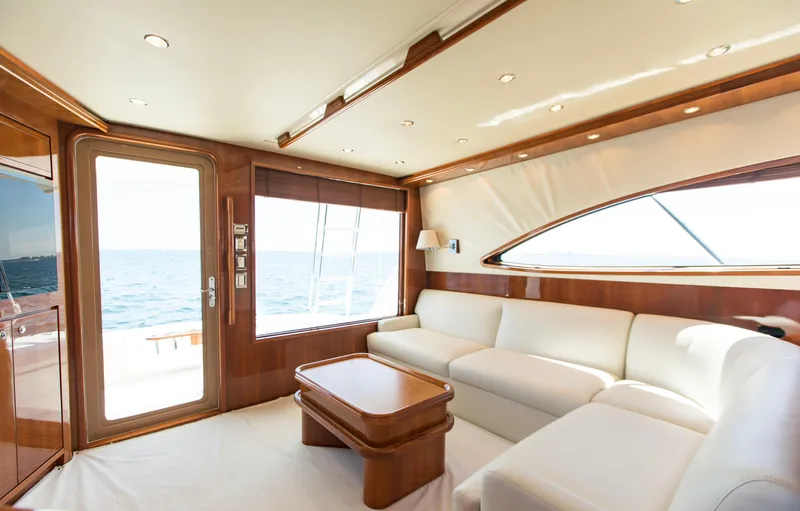  Yacht Photos Pics Luxurious interior of a 2007 Bertram 570 yacht with ocean view.