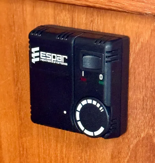 TinteÁn Yacht Photos Pics Espar heater control panel on 2000 Island Packet 40 yacht interior.