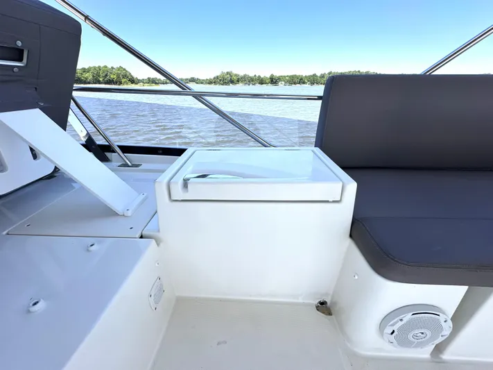  Yacht Photos Pics Prestige 500 yacht interior, 2017 model, featuring seating and water view.