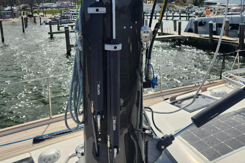 Pinnacle Yacht Photos Pics 2023 Hallberg-Rassy 57 yacht deck with mast and rigging details.