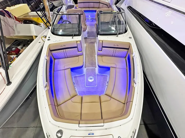  Yacht Photos Pics 2017 Sea Ray SLX 310 boat with illuminated seating and sleek design.
