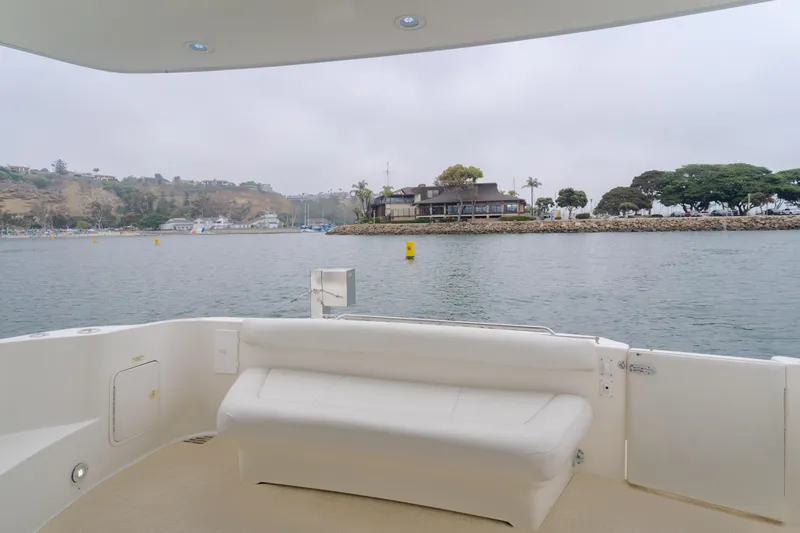 Waterfront Property Yacht Photos Pics View from the deck of a 2000 Sea Ray 400 Sedan Bridge yacht overlooking a serene waterfront.