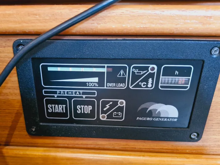  Yacht Photos Pics Control panel of a Paguro generator on a 2011 Catalina 445 sailboat.