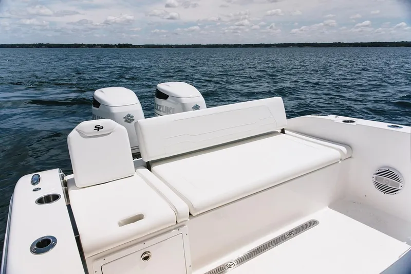  Yacht Photos Pics Manufacturer Provided Image: 2026 Sea Pro 265FLX Sandbar boat with dual Suzuki engines on open water.