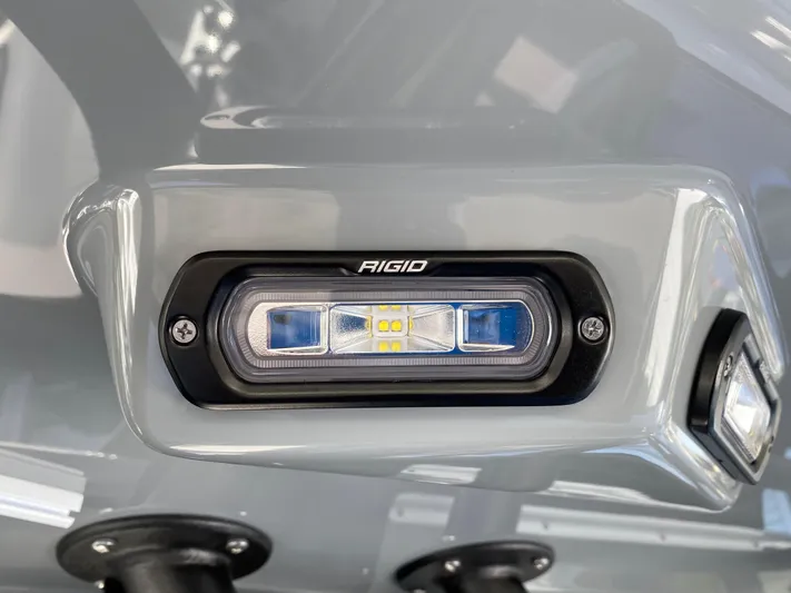  Yacht Photos Pics Close-up of Rigid LED light on 2021 Freeman 42 LR boat.