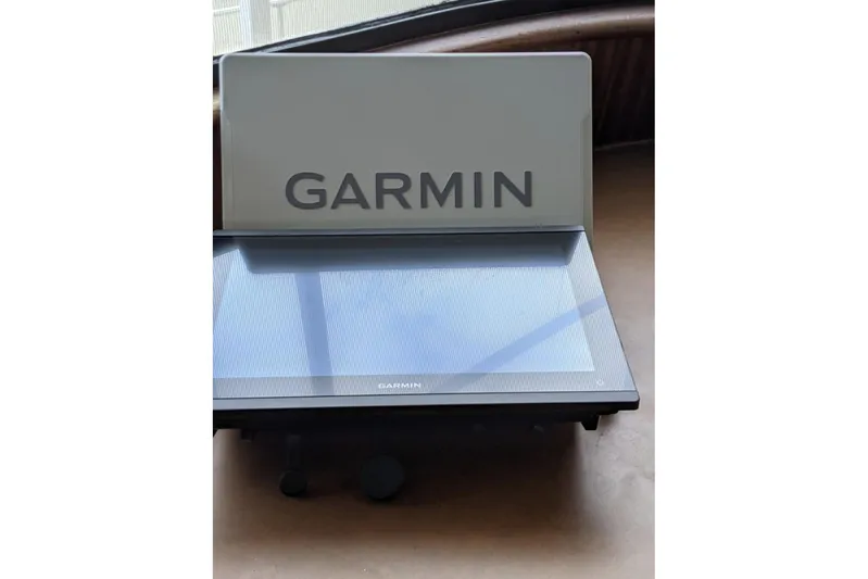 Sky To Sea Yacht Photos Pics Garmin navigation system on 1984 Hatteras 53 Extended Deckhouse Motor Yacht.