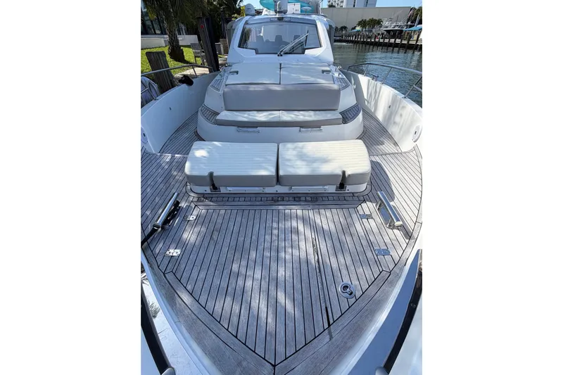 Veloce Yacht Photos Pics 2017 Azimut Verve 40 yacht with spacious deck and seating area.